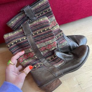 steve madden | brown southwest print slouchy boots